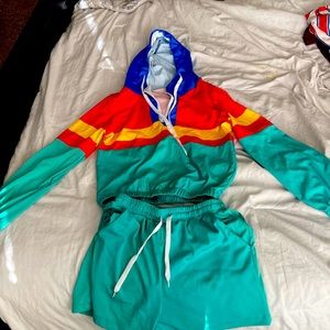 90s color black two piece